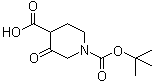 structure of CAS# 936497-91-5, 1-(叔丁氧羰基)-3-氧代哌啶-4-羧酸