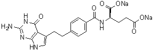 CAS # 937370-10-0, D-Pemetrexed disodium, N-[4-[2-(2-Amino-4,7-dihydro-4-oxo-3H-pyrrolo[2,3-d]pyrimidin-5-yl)ethyl]benzoyl]-D-glutamic acid sodium salt (1:2)