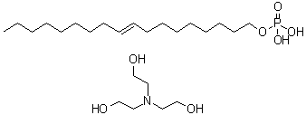 CAS # 93839-08-8, 9-Octadecen-1-ol hydrogen phosphate, compd. with 2,2',2''-nitrilotris[ethanol] (1:1)