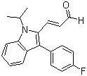 structure of CAS# 93957-50-7, (E)-3-[3'-(4''-氟苯基)-1'-异丙基-1H-吲哚-2''-基]-2-丙烯醛