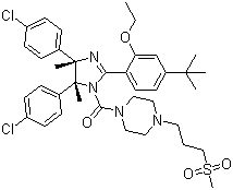 structure of CAS# 939981-39-2, [(4R,5S)-4,5-双(4-氯苯基)-2-[4-(1,1-二甲基乙基)-2-乙氧基苯基]-4,5-二氢-4,5-二甲基-1H-咪唑-1-基][4-[3-(甲磺酰基)丙基]-1-哌嗪基]甲酮