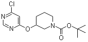 structure of CAS# 939986-44-4, 3-[(6-氯-4-嘧啶基)氧基]-1-哌啶甲酸叔丁酯