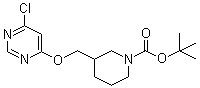 structure of CAS# 939986-45-5, 3-[[(6-氯-4-嘧啶基)氧基]甲基]-1-哌啶甲酸叔丁酯