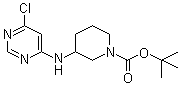 CAS # 939986-77-3, tert-Butyl 3-[(6-chloropyrimidin-4-yl)amino]piperidine-1-carboxylate, 3-[(6-Chloro-4-pyrimidinyl)amino]-1-piperidinecarboxylic acid tert-butyl ester