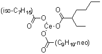CAS 登录号：94086-46-1, (2-乙基己酸-O)(异辛酸-O)(新癸酸-O)铈