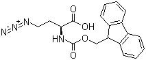 structure of CAS# 942518-20-9, (S)-2-(((9H-Fluoren-9-yl)methoxy)carbonylamino)-4-azidobutanoic acid