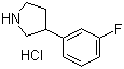 structure of CAS# 943843-61-6, 3-(3-Fluorophenyl)pyrrolidine hydrochloride
