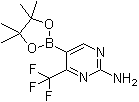 CAS # 944401-58-5, 2-Amino-4-trifluoromethylpyrimidine-5-boronic acid pinacol ester, [5-(4,4,5,5-Tetramethyl-1,3,2-dioxaborolan-2-yl)-4-(trifluoromethyl)pyrimidin-2-yl]amine