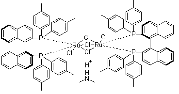 CAS # 944451-10-9, Dimethylammonium dichlorotri(mu-chloro)bis[(R)-(+)-2,2'-bis(di-p-tolylphosphino)-1,1'-binaphthyl]diruthenate(II)
