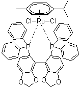 structure of CAS# 944451-29-0, 二氯[(S)-(+)-5,5'-双(1,1-二苯基膦)-4,4'-联-1,3-苯并二恶茂](对伞花烃)钌(II)