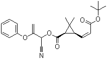 CAS # 94536-37-5, 3-[3-(1,1-Dimethylethoxy)-3-oxo-1-propenyl]-2,2-dimethyl-[1R-[1alpha(R*),3alpha(Z)]]-cyclopropanecarboxylic acid 1-cyano-2-phenoxy-2-propenyl ester
