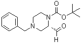 structure of CAS# 947275-36-7, (2S)-4-苄基-2-甲酰基哌嗪-1-羧酸叔丁酯