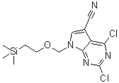 CAS # 950661-87-7, 2,4-Dichloro-7-[[2-(trimethylsilanyl)ethoxy]methyl]-7H-pyrrolo[2,3-d]pyrimidine-5-carbonitrile