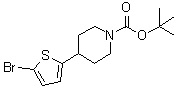 structure of CAS# 951259-22-6, 4-(5-Bromo-2-thienyl)-1-piperidinecarboxylic acid 1,1-dimethylethyl ester