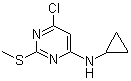 CAS # 951884-05-2, 6-Chloro-N-cyclopropyl-2-(methylthio)-4-pyrimidinamine