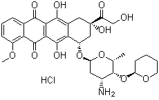 CAS # 95343-20-7, Pirarubicin hydrochloride, NSC 654509, Pinorubin, THP-adriamycin HCl, Terarubicin, Theprubicin