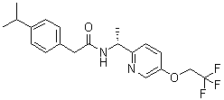 structure of CAS# 953778-58-0, 4-(1-甲基乙基)-N-[(1R)-1-[5-(2,2,2-三氟乙氧基)-2-吡啶基]乙基]苯乙酰胺