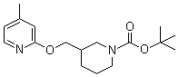 structure of CAS# 954231-36-8, 3-[[(4-Methyl-2-pyridinyl)oxy]methyl]-1-piperidinecarboxylic acid tert-butyl ester