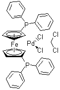 structure of CAS# 95464-05-4, [1,1'-双(二苯基膦)二茂铁]二氯化钯二氯甲烷络合物