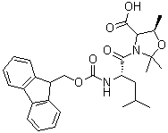structure of CAS# 955048-89-2, (5R)-3-[(2S)-2-[[芴甲氧羰基]氨基]-4-甲基-1-氧代戊基]-2,2,5-三甲基-4-恶唑烷羧酸