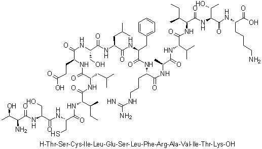 CAS 登录号：955376-35-9, L-苏氨酰-L-丝氨酰-L-半胱氨酰-L-异亮氨酰-L-亮氨酰-L-alpha-谷氨酰-L-丝氨酰-L-亮氨酰-L-苯丙氨酰-L-精氨酰-L-丙氨酰-L-缬氨酰-L-异亮氨酰-L-苏氨酰-L-赖氨酸