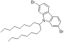 structure of CAS# 955964-73-5, 2,7-二溴-9-(1-辛基壬基)-9H-咔唑