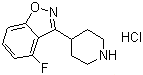 structure of CAS# 95742-19-1, 6-Fluoro-3-(4-piperidine)-1,2-benzoisoxazole hydrochloride