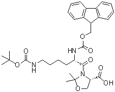 CAS # 957780-54-0, (4S)-3-[(2S)-6-[[(1,1-Dimethylethoxy)carbonyl]amino]-2-[[(9H-fluoren-9-ylmethoxy)carbonyl]amino]-1-oxohexyl]-2,2-dimethyl-4-oxazolidinecarboxylic acid
