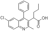 structure of CAS# 957890-42-5, 6-Chloro-2-methyl-4-phenyl-alpha-propyl-3-quinolineacetic acid