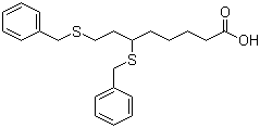 structure of CAS# 95809-78-2, 6,8-双(苄硫基)辛酸