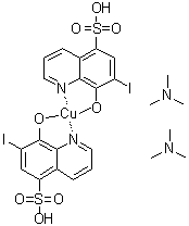 CAS # 95873-71-5, Bis[8-hydroxy-7-iodo-5-quinolinesulfonato(2-)-N1,O8]-dihydrogen cuprate(2-)  compd. with N,N-dimethylmethanamine (1:2)