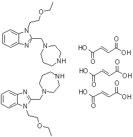 CAS 登录号：95893-96-2, 1-(2-乙氧基乙基)-2-[(六氢-1H-1,4-二氮杂卓-1-基)甲基]-1H-苯并咪唑 (2E)-2-丁烯二酸盐(2:3)