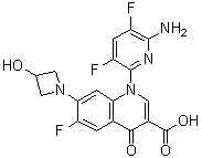 CAS # 959374-64-2, 1-(6-Amino-3,5-difluoro-2-pyridinyl)-6-fluoro-1,4-dihydro-7-(3-hydroxy-1-azetidinyl)-4-oxo-3-quinolinecarboxylic acid