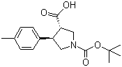 CAS # 959577-53-8, (3S,4R)-1-Boc-4-(4-methylphenyl)pyrrolidine-3-carboxylic acid, Boc-(3S,4R)-beta-Pro-4-(4-methylphenyl)-OH
