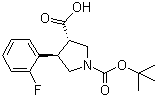 structure of CAS# 959581-02-3, N-Boc-(3S,4R)-4-(2-氟苯基)吡咯烷-3-羧酸
