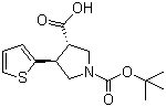 CAS # 959581-75-0, (3S,4S)-1-Boc-4-(2-thienyl)pyrrolidine-3-carboxylic acid, Boc-(3S,4S)-beta-Pro-4-(2-thienyl)-OH