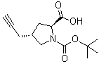structure of CAS# 959581-98-7, (2S,4R)-4-(2-Propyn-1-yl)-1,2-pyrrolidinedicarboxylic acid 1-(1,1-dimethylethyl) ester