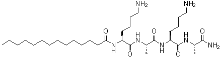 structure of CAS# 959610-24-3, N2-(1-Oxotetradecyl)-L-lysyl-L-alanyl-L-lysyl-L-alaninamide
