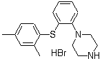 structure of CAS# 960203-27-4, 1-[2-[(2,4-Dimethylphenyl)thio]phenyl]piperazine hydrobromide