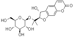 CAS 登录号：96648-59-8, 紫花前胡甙 V