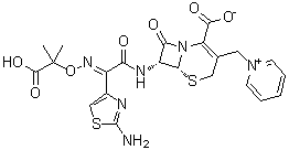 CAS # 97148-38-4, 1-[[(6R,7R)-7-[[(2E)-(2-Amino-4-thiazolyl)[(1-carboxy-1-methylethoxy)imino]acetyl]amino]-2-carboxy-8-oxo-5-thia-1-azabicyclo[4.2.0]oct-2-en-3-yl]methyl]-pyridinium inner salt