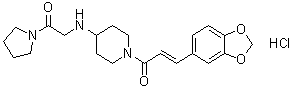 CAS 登录号：97167-72-1, 1-[(2E)-3-(1,3-苯并二氧杂环戊烯-5-基)-1-氧代-2-丙烯基]-N-[2-氧代-2-(1-吡咯烷基)乙基]-4-哌啶胺单盐酸盐