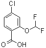 structure of CAS# 97914-60-8, 4-氯-2-(二氟甲氧基)苯甲酸