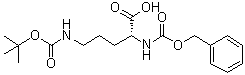 structure of CAS# 98264-52-9, N5-[叔丁氧羰基]-N2-[苄氧羰基]-D-鸟氨酸