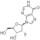 CAS 登录号：98983-40-5, 9-(2-脱氧-2-氟-beta-D-阿拉伯呋喃糖基)-1,9-二氢-6H-嘌呤-6-酮