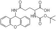 structure of CAS# 99092-88-3, N-[(tert-Butoxy)carbonyl]-N'-9H-xanthen-9-yl-D-glutamine