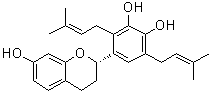 CAS # 99624-28-9, (-)-Kazinol A, 4-[(2S)-3,4-Dihydro-7-hydroxy-2H-1-benzopyran-2-yl]-3,6-bis(3-methyl-2-buten-1-yl)-1,2-benzenediol, Kazinol A